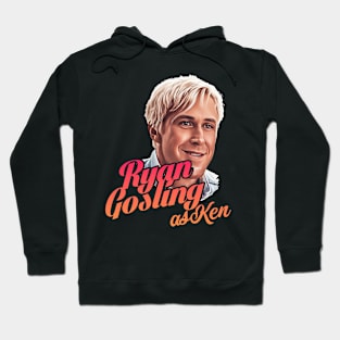 Barbie movie 2023 Ryan Gosling as Ken graphic illustration design by ironpalette Hoodie